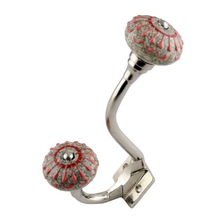 Peach Crackle Wheel Dresser Ceramic Silver Iron Hook